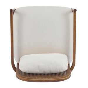Mid-Century Club Chair Set of 2 with Rattan Back