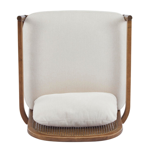 Mid-Century Club Chair Set of 2 with Rattan Back