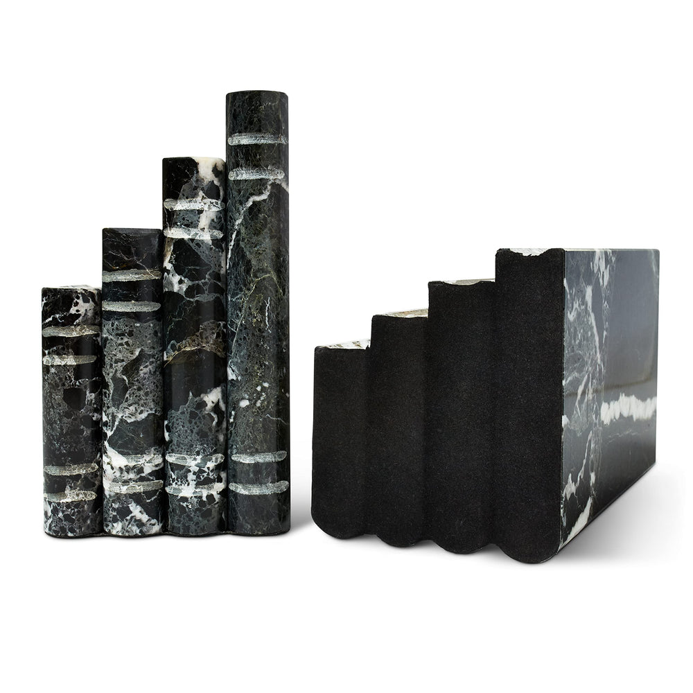 Solid Marble Bookends Set of 2 – Heavy Decorative Book Stoppers