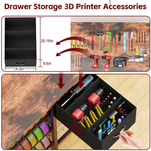 3D Printer Stand with Filament Storage & Drawer
