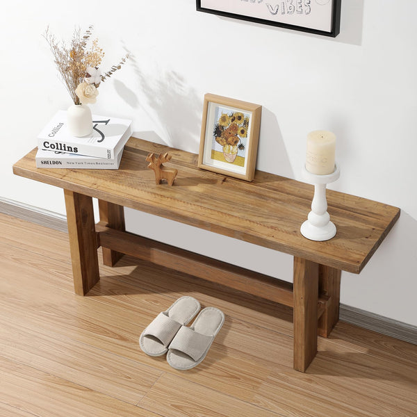 Reclaimed Wood Farmhouse Entryway Bench