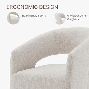 Upholstered Rolling Dining Chairs with Casters