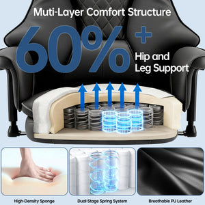 Big & Tall High-Back Leather Office Chair with Adjustable Lumbar Support