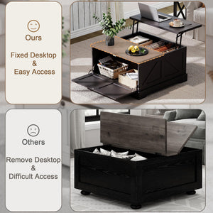 Farmhouse Lift Top Coffee Table with Hidden Storage