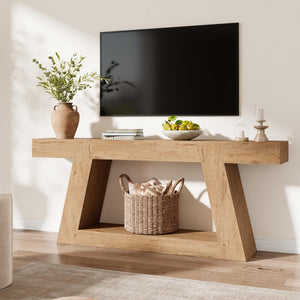 78" 2-Tier Console Table with Shelf