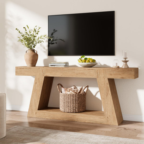 78" 2-Tier Console Table with Shelf