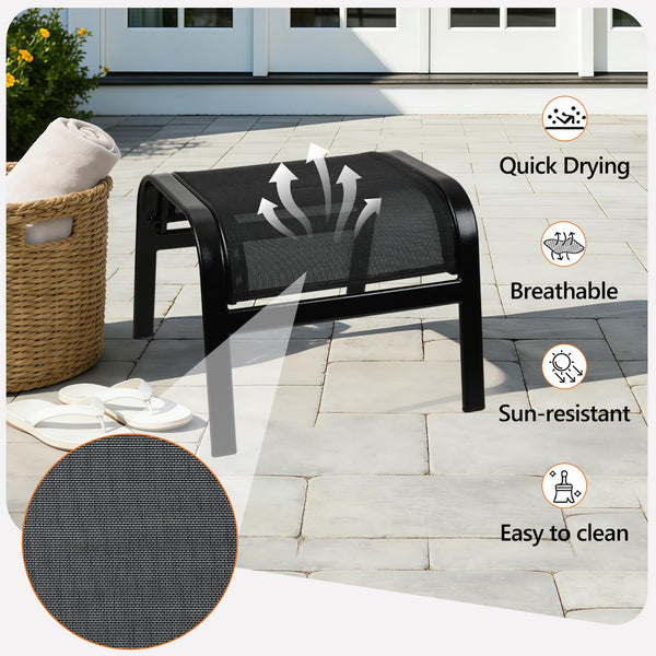 Outdoor Ottoman Footrest Set of 2