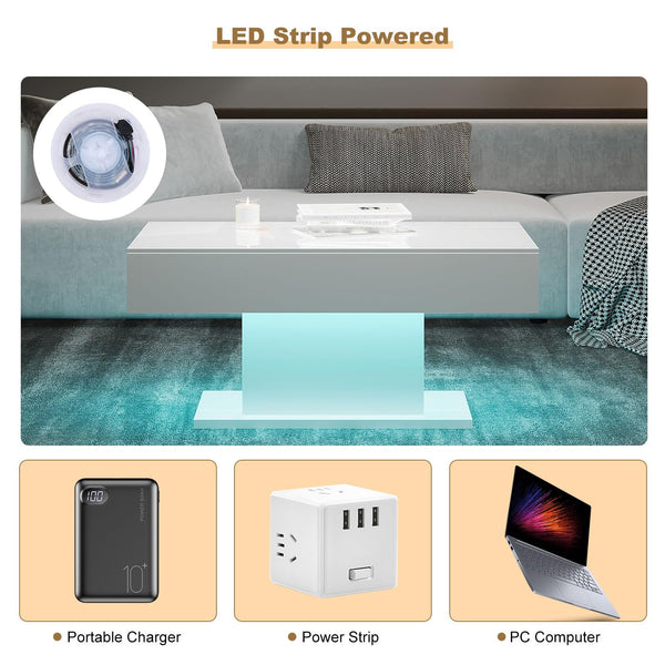 LED Coffee Table with 16-Color Lights