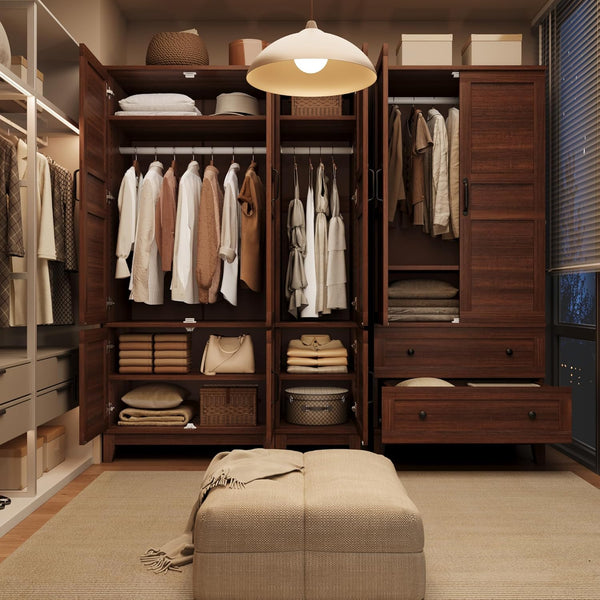 Armoire Wardrobe Cabinet with 2 Doors & 2 Drawers