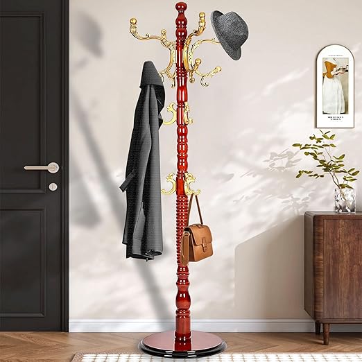 Vintage Coat Rack with 14 Hooks