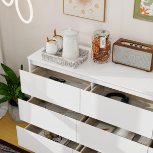 9-Drawer Horizontal Wood Dresser – White