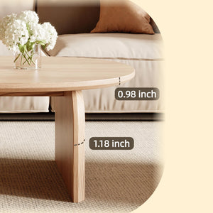 Oval Coffee Table – Natural Wood, Modern Living Room Center Table