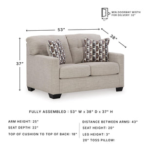 Contemporary Tufted Loveseat – Beige Polyester Upholstery