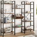 4-Tier Triple Wide Bookshelf with 11 Open Shelves