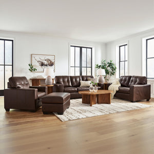 Dark Brown Leather Rectangular Ottoman