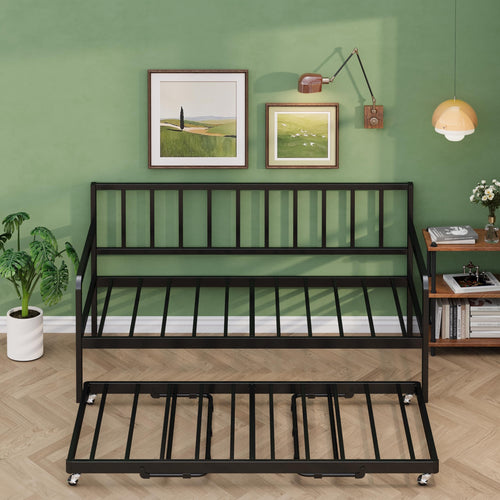 Twin Metal Daybed with Pop-Up Trundle