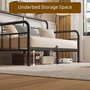 Twin Metal Daybed Frame with Headboard