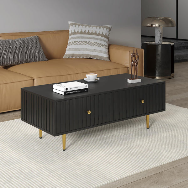 Modern Coffee Table with Storage & 2 Drawers