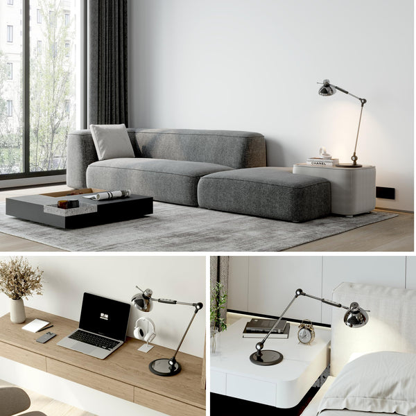 LED Swing Arm Desk Lamp with Gesture & Touch Control