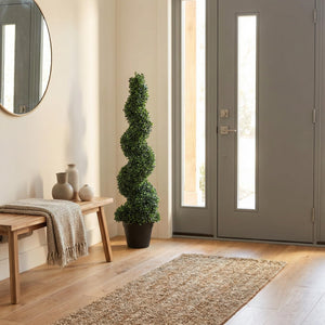 50-Inch Spiral Boxwood Topiary Artificial Trees Set of 2