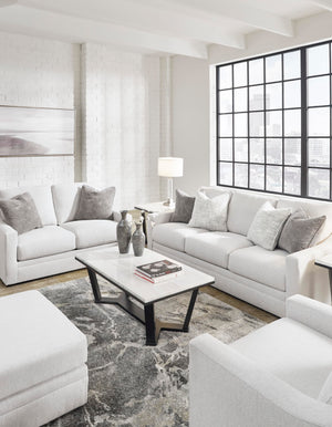 Contemporary Light Gray Sofa with Accent Pillows