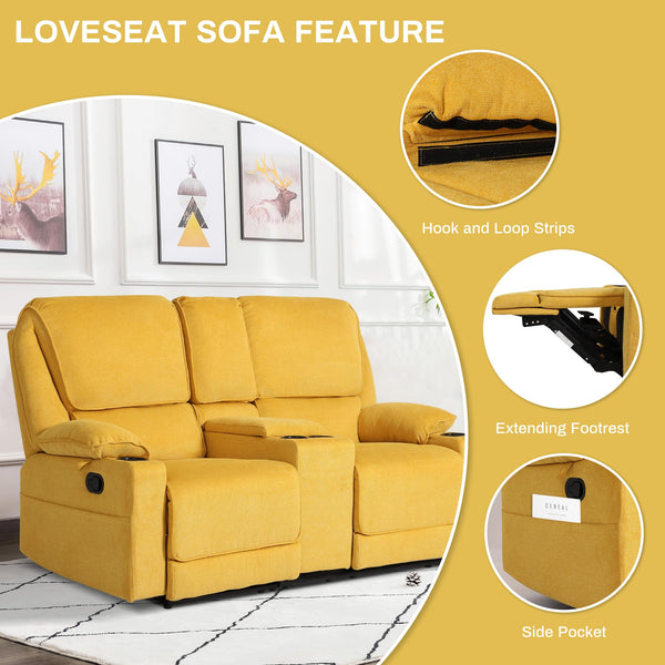 2-Seat Reclining Loveseat with Console & Cup Holders