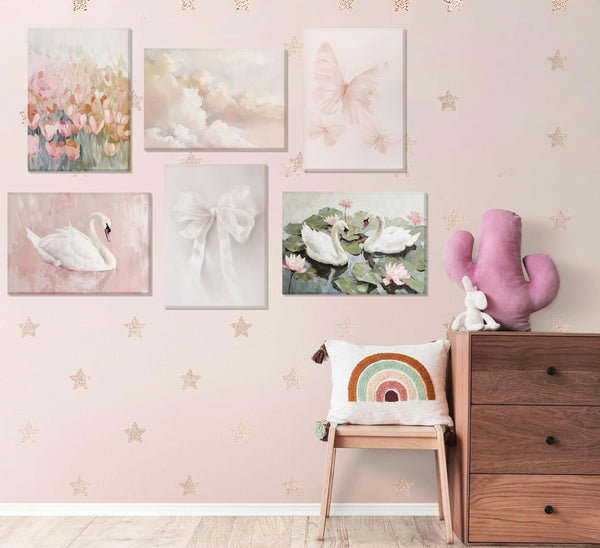 Coquette Wall Art Set of 6 – Pink Canvas Prints & Posters