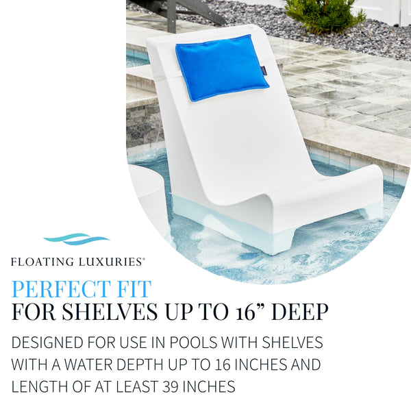 In-Pool Chaise Lounge Chairs for Tanning Shelf – Set of 2, White