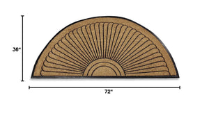 Sunburst Half Round Coco Coir Doormat – Non-Slip Rubber Backing, Multiple Sizes
