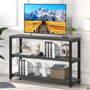 47" Industrial Console Table with 3-Tier Storage Shelves