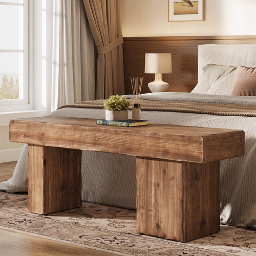 Solid Wood Farmhouse Bench 47"