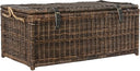 Wicker Storage Trunk with Flip-Top Lid