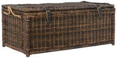 Hand-Woven Wicker Storage Trunk 46"