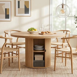 Oval Extendable Solid Wood Dining Table