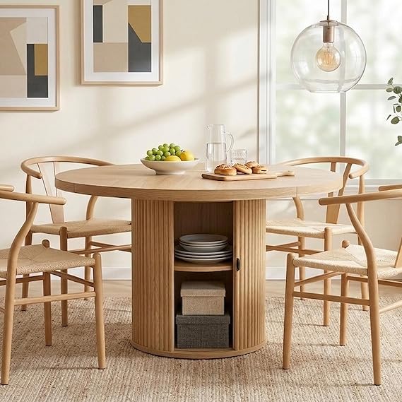 Oval Extendable Solid Wood Dining Table
