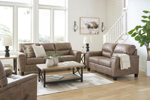 Dark Brown Faux Leather Loveseat
