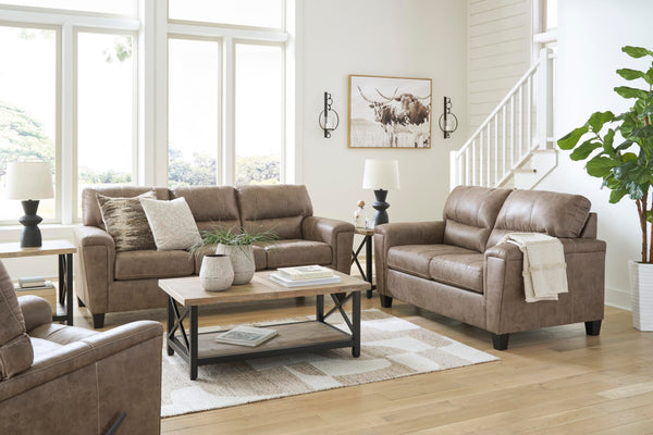 Dark Brown Faux Leather Loveseat