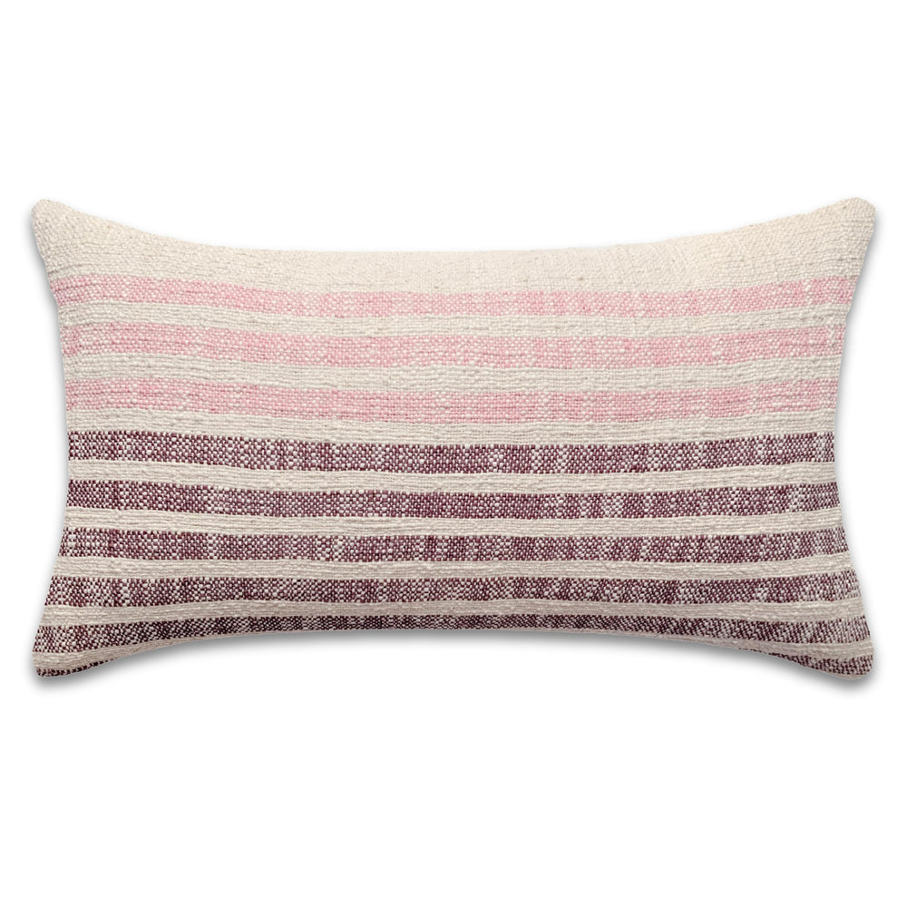 14x24 Lumbar Pillow Cover – Handwoven Cotton Accent Cushion