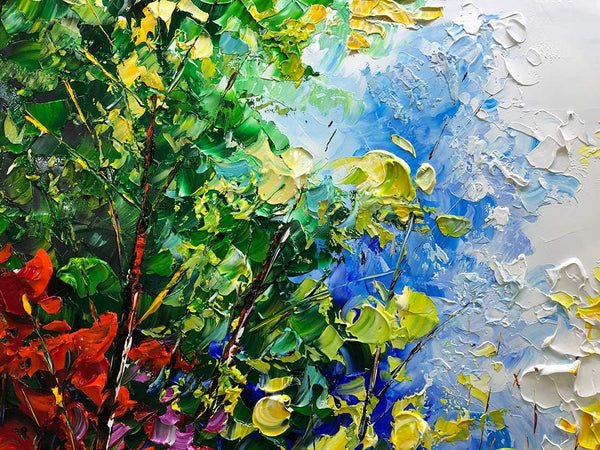 Abstract Tree Canvas Wall Art – Hand-Painted Oil Painting