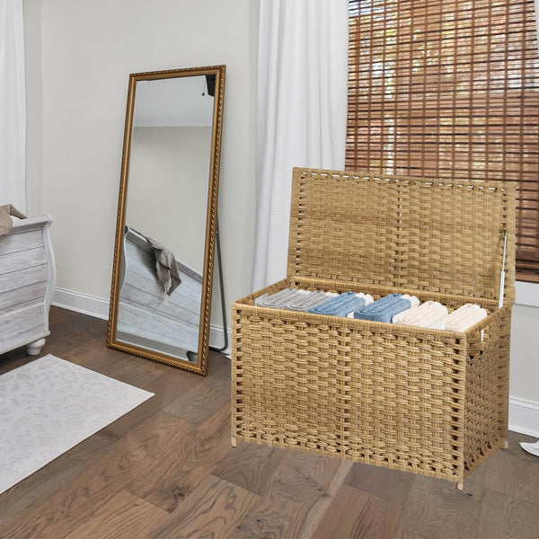 Wicker Storage Trunk with Lid