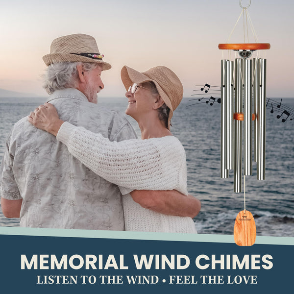 Amazing Grace Memorial Wind Chime with Urn – 24 Inch Outdoor Sympathy Chime