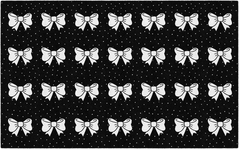 Black & White Polka Dot Classroom Area Rug – Nylon, Low Pile, Kids Educational Rug