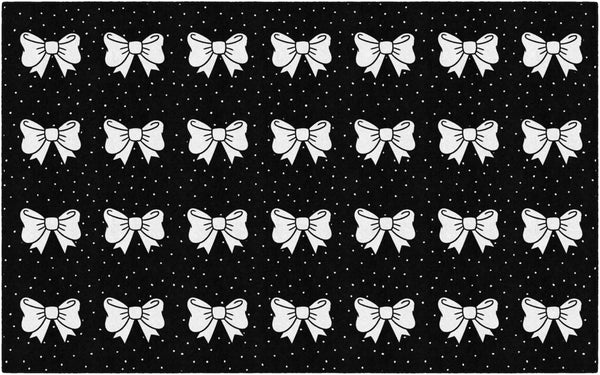 Black & White Polka Dot Classroom Area Rug – Nylon, Low Pile, Kids Educational Rug