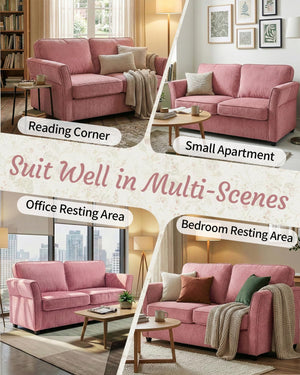 67" Chenille Loveseat Sofa with Removable Covers