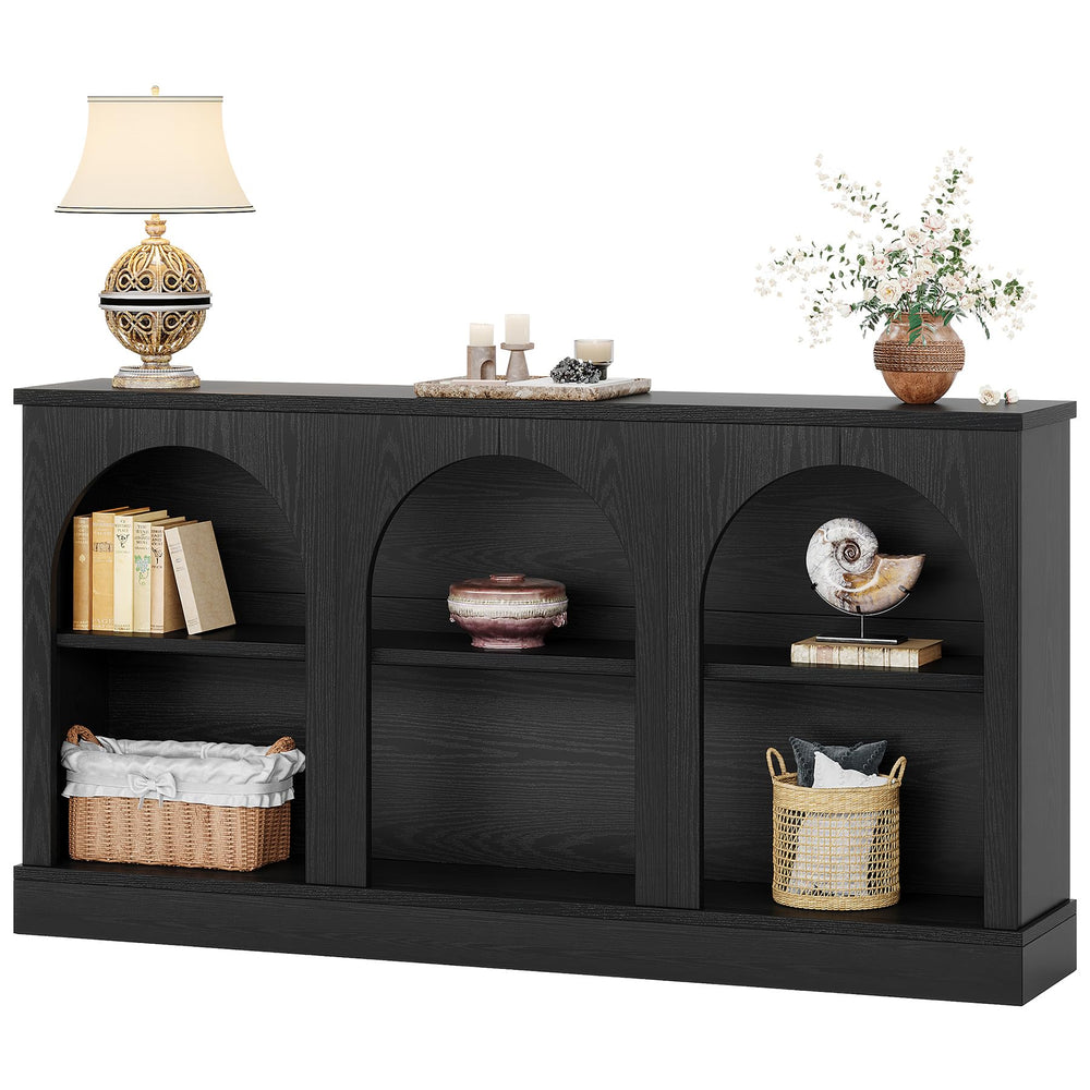 Farmhouse Console Table 63 Inch with 3-Tier Storage