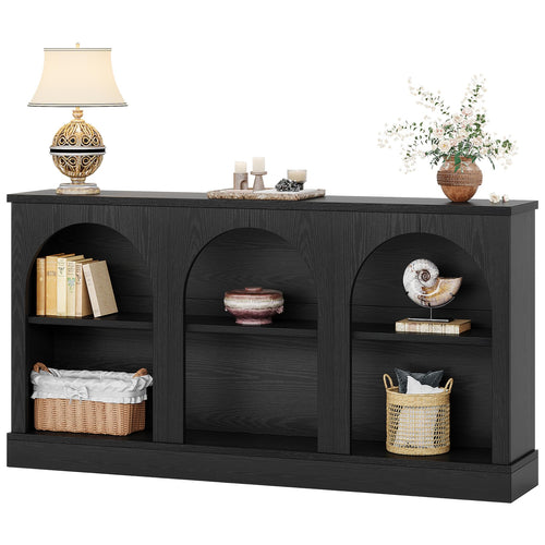 Farmhouse Console Table 63 Inch with 3-Tier Storage