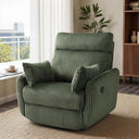 Corduroy Swivel Recliner Chair with Glider & 2 Pillows