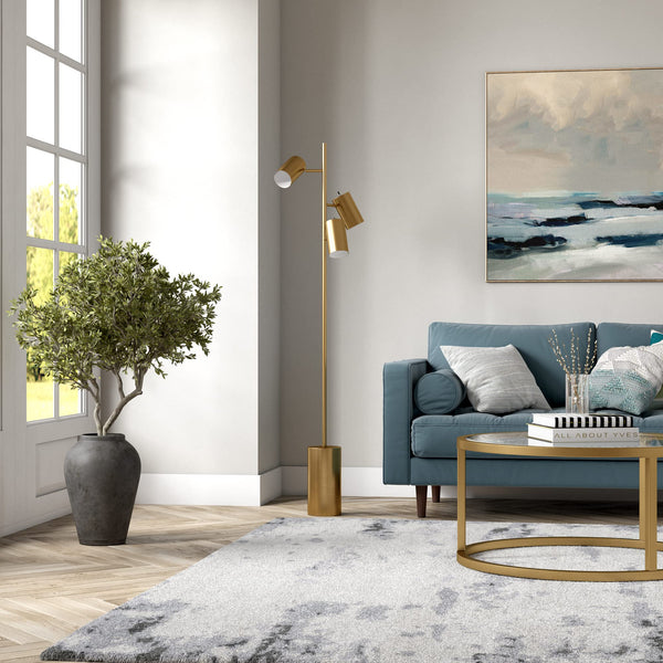 65" 3-Light Tree Floor Lamp with Adjustable Metal Cylinder Shades