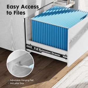 3-Drawer Lateral Filing Cabinet with Printer Stand & Wheels