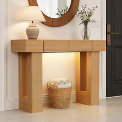 47" Entryway Console Table with LED Light & Storage Drawers